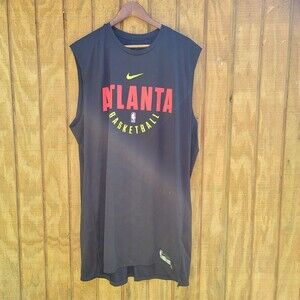 Nike NBA Team Issue Sleeveless Black  Atlanta Basketball Shirt Mens 2XLT